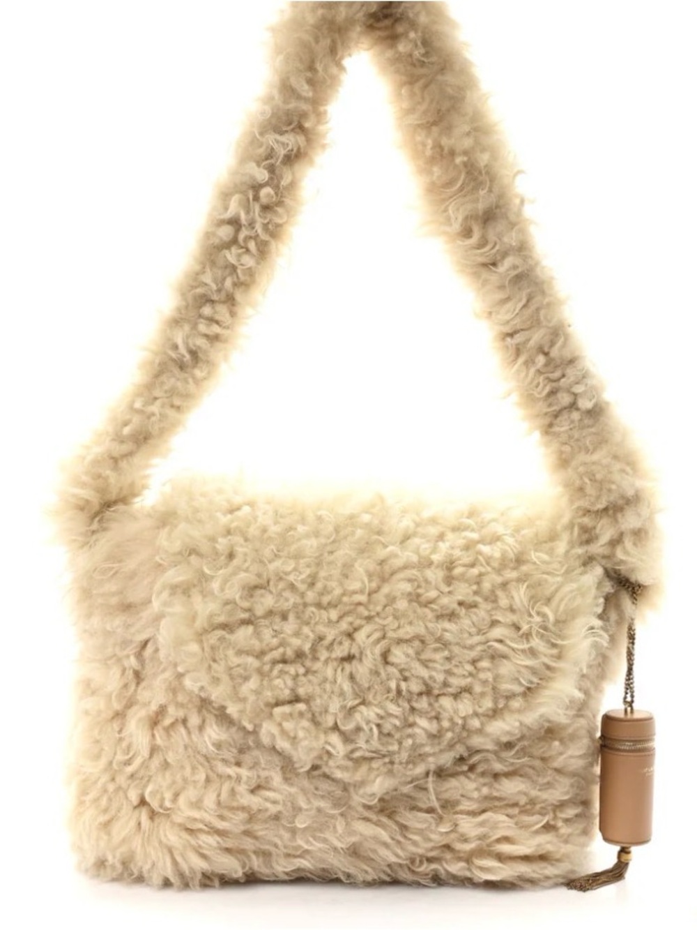 Saint Laurent Genuine Shearling Shoulder Bag